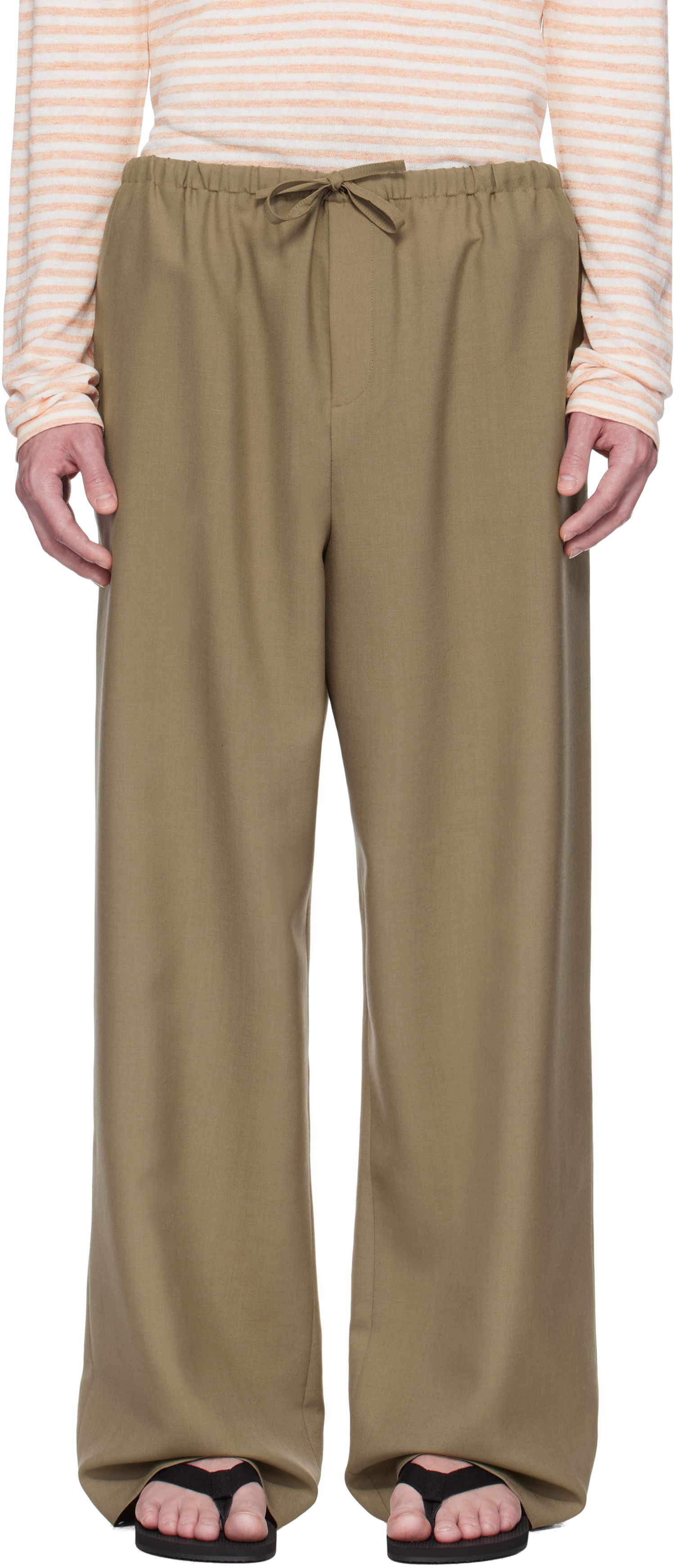 Панталони The Row The Row Donatello Wide-Leg Trousers Бежово | 657-W3602, 0
