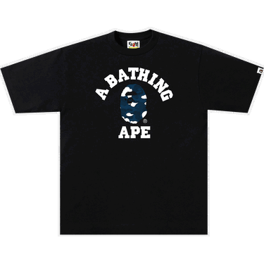 Тениска BAPE Stripe ABC Camo College Tee Тъмно синьо | 1H80 110 038 BLACK NAVY, 0