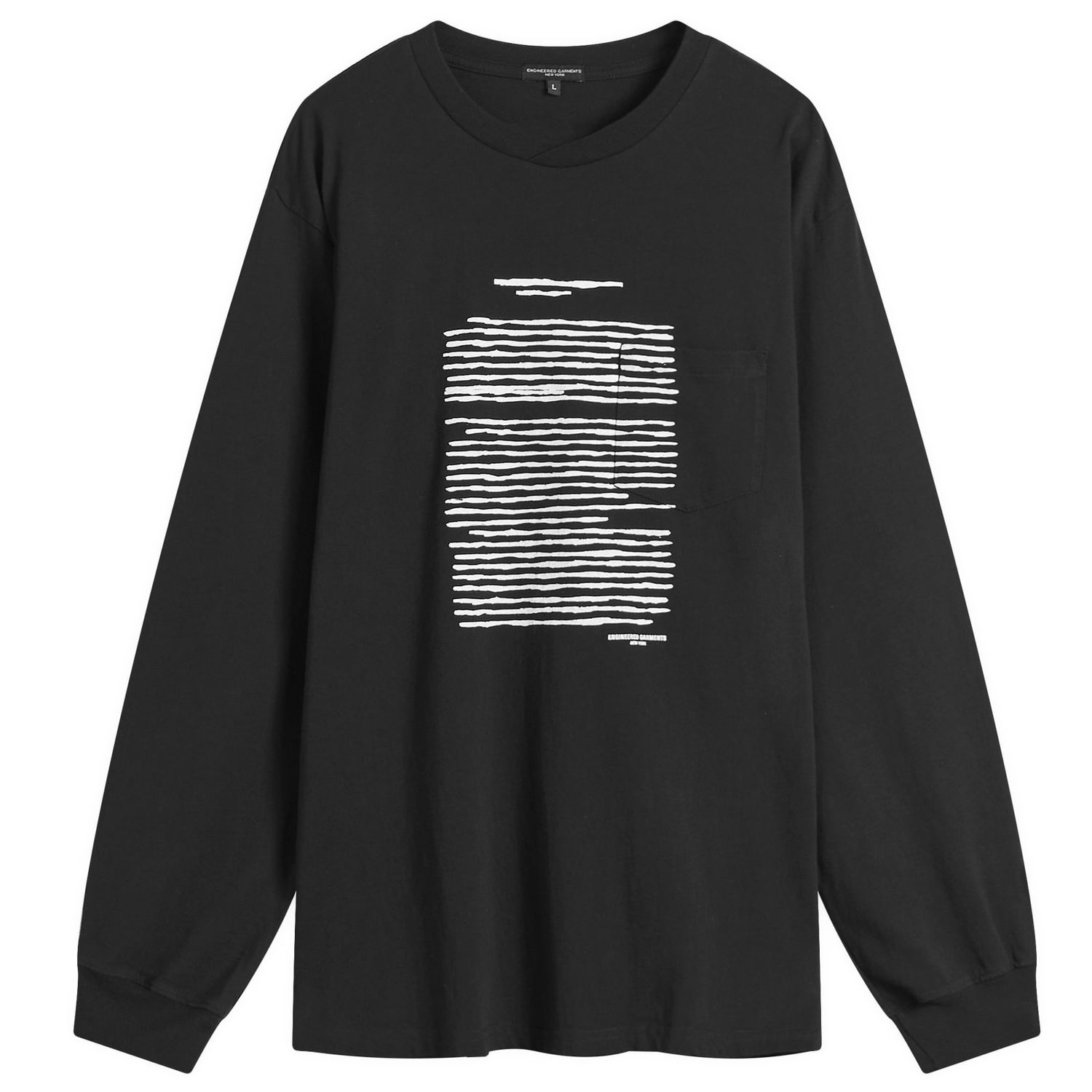 Тениска Engineered Garments Engineered Garments Long Sleeve Graphic T-Shirt, Size L Черно | QT267-NP178, 0