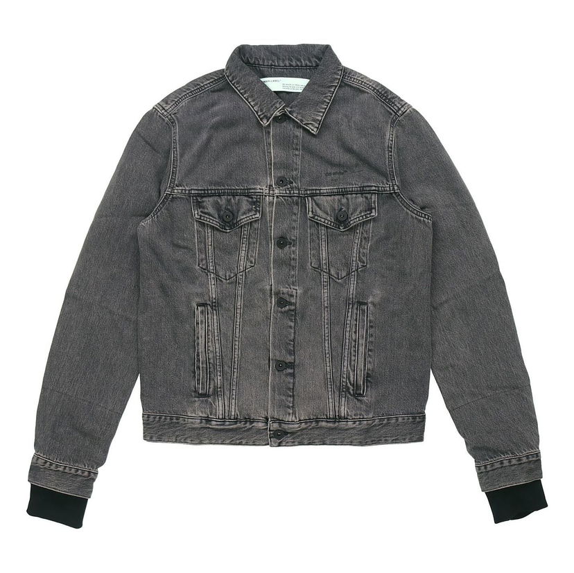Дънки Off-White Distressed Denim Jacket Сиво | OMYE019R19C270120888