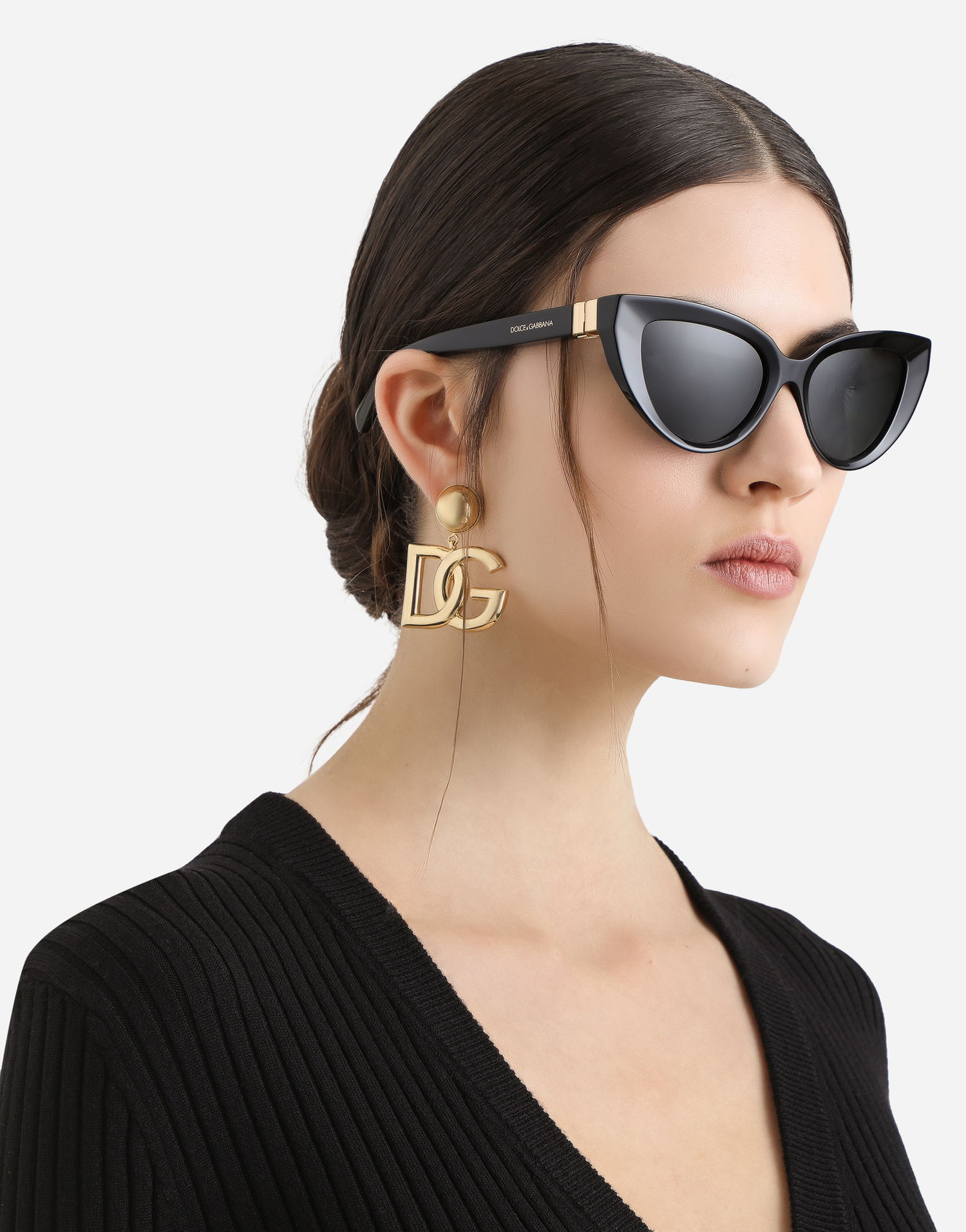 Слънчеви очила Dolce & Gabbana Dolce & Gabbana DG Hinge Cat Eye Sunglasses Черно | VG4497VP1879V000, 1