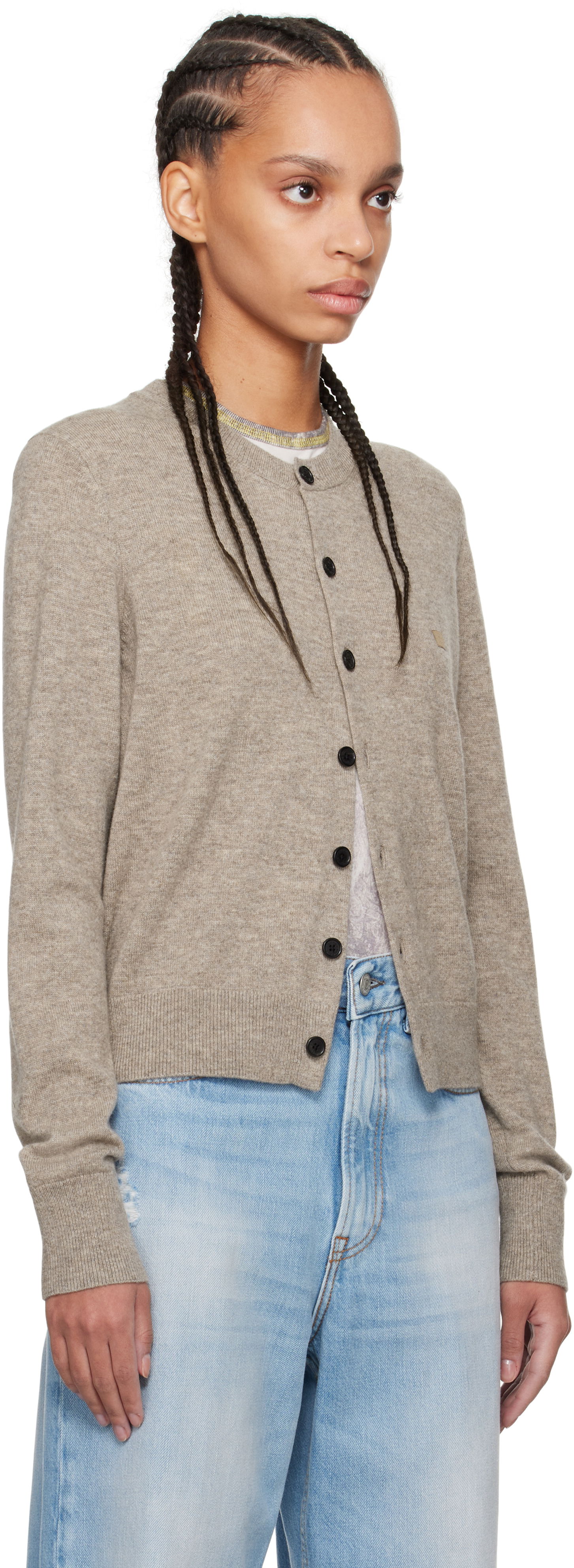 Пуловер Acne Studios Acne Studios Yak Wool Cardigan Бежово | A60559-, 1