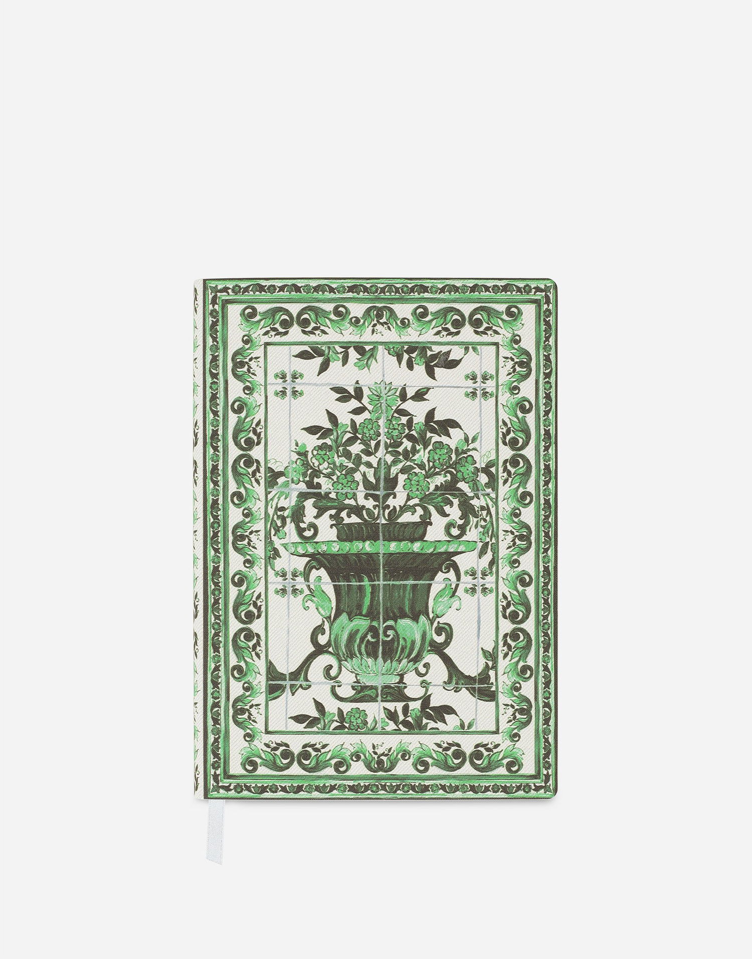 Книга и списание Dolce & Gabbana Medium Blank Notebook with Ornate Floral Vase Tile-Print Textile Cover Зелено | TCC025TCAE7UV003, 0