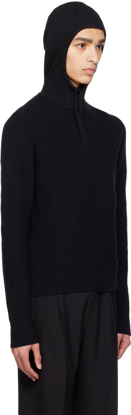 Пуловер Dion Lee Dion Lee Paneled Knit Hoodie Черно | C7158R23, 1