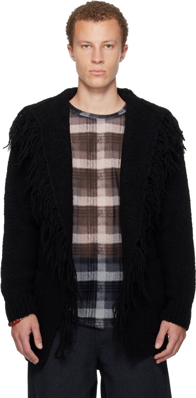Пуловер Dries Van Noten Dries Van Noten Fringed Cardigan Черно | 252-021237-2721