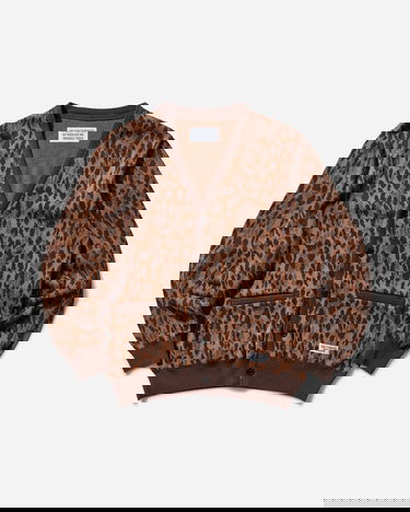 Пуловер WACKO MARIA Leopard Jacquard Cardigan Type-2 Кафяво | 25SSE-WMK-KN06 BROWN, 1