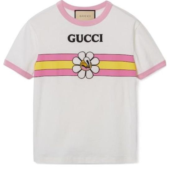 Тениска Gucci Cotton Jersey Printed T-Shirt Бяло | 723566-XJGHL-9088, 0