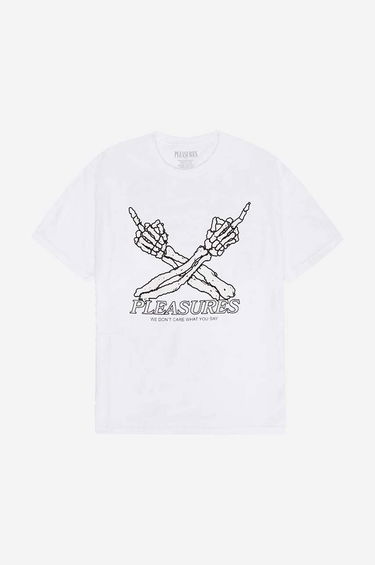 Тениска Pleasures T-Shirt Dont Care With Print Бяло | P23SP051, 1