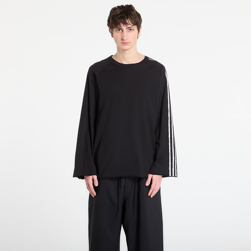 Тениска Y-3 Y-3 Raw Edge 3 Stripes Long Sleeve T-Shirt Черно | KQ9795