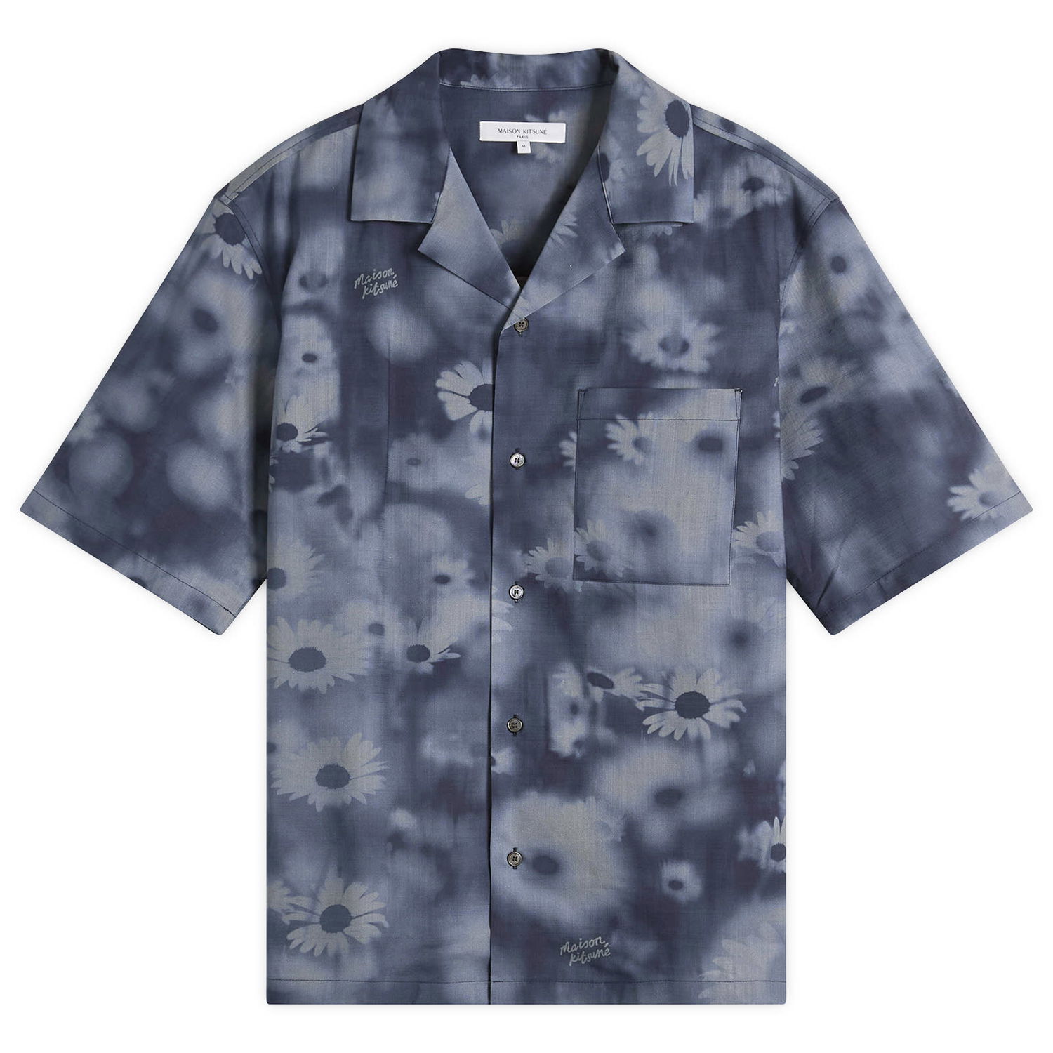 Риза MAISON KITSUNÉ Maison Kitsuné Photo Flower Resort Shirt, Size Large Синьо | OM00421WW9054-0227, 0
