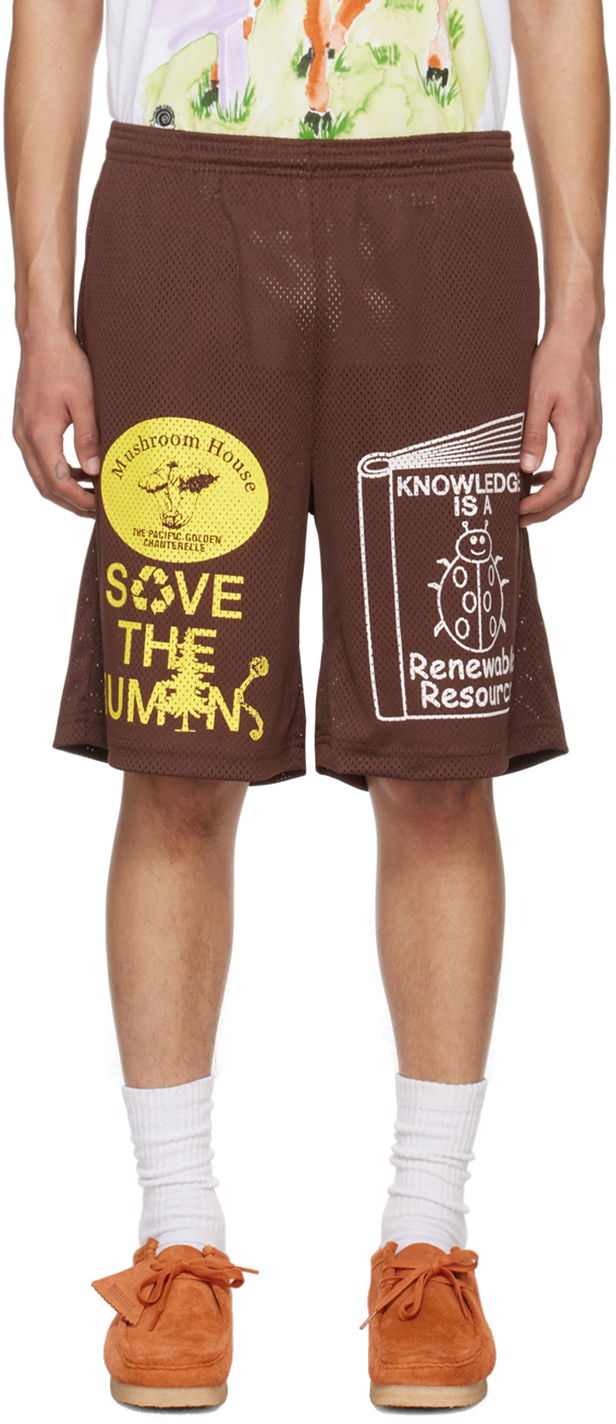 Къси панталони Online Ceramics Knowledge Is A Renewable Resource Shorts Кафяво | Brown Knowledge Mesh Short, 0