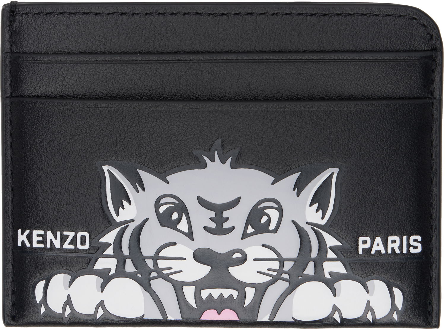 Портфейл KENZO Kenzo Paris 'Kenzo Varsity' Leather Card Holder Черно | FF55PM600L46, 0