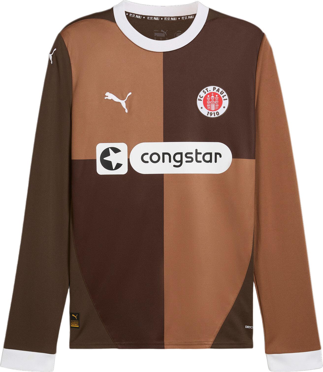 Фланелка Puma FCSP Home Jersey LS 2024/25 by Puma Кафяво | 778639-01, 0