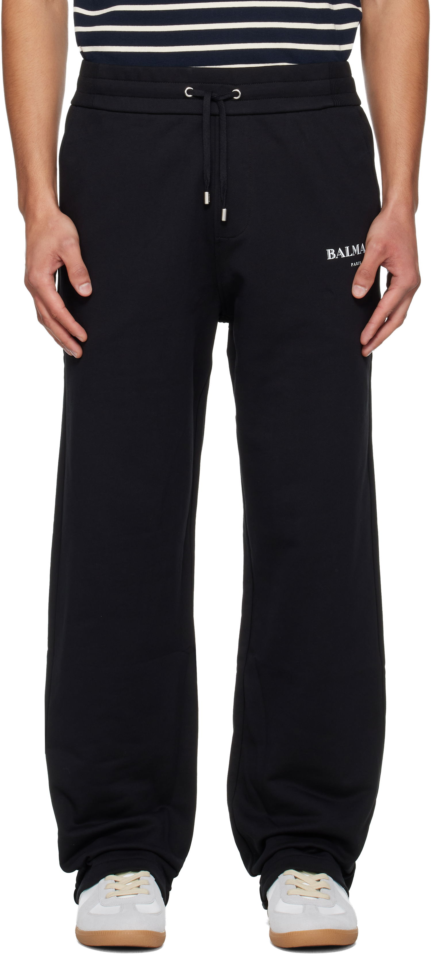 Спортни панталони Balmain Balmain Paris Writing Sweatpants Черно | FH2PQ435BD31, 0