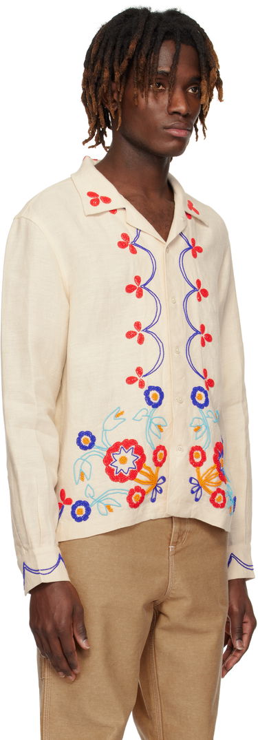 Риза Bode Bode Beaded Garden Party Shirt Бежово | MRS25SH030, 1