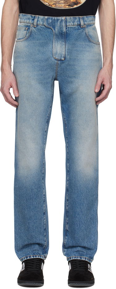 Дънки Balmain Balmain Regular Fit Jeans Синьо | EH0MI083DF44, 0