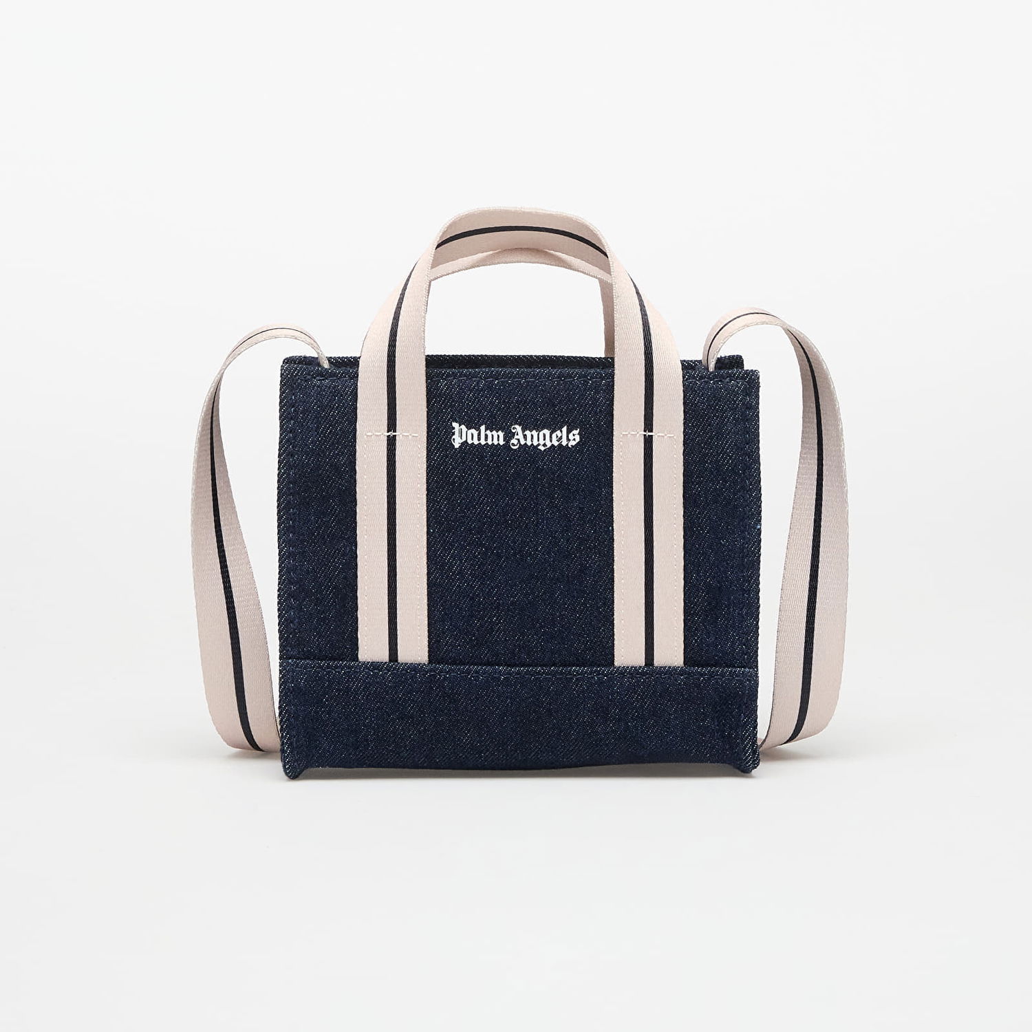 Голяма пазарска чанта Palm Angels Palm Angels Denim Mini Tote Bag Синьо | PGNA003S25FAB0014603, 0