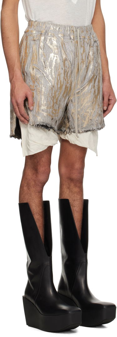 Къси панталони Rick Owens Rick Owens Hollywood Boxers Cracked Metallic Drawstring Shorts Металик | RR01E5306 SGMC, 1