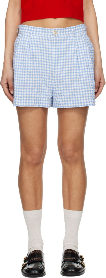 Къси панталони Marni Marni Seersucker Checked Shorts Синьо | PAMA0549S0 UTN929, 0