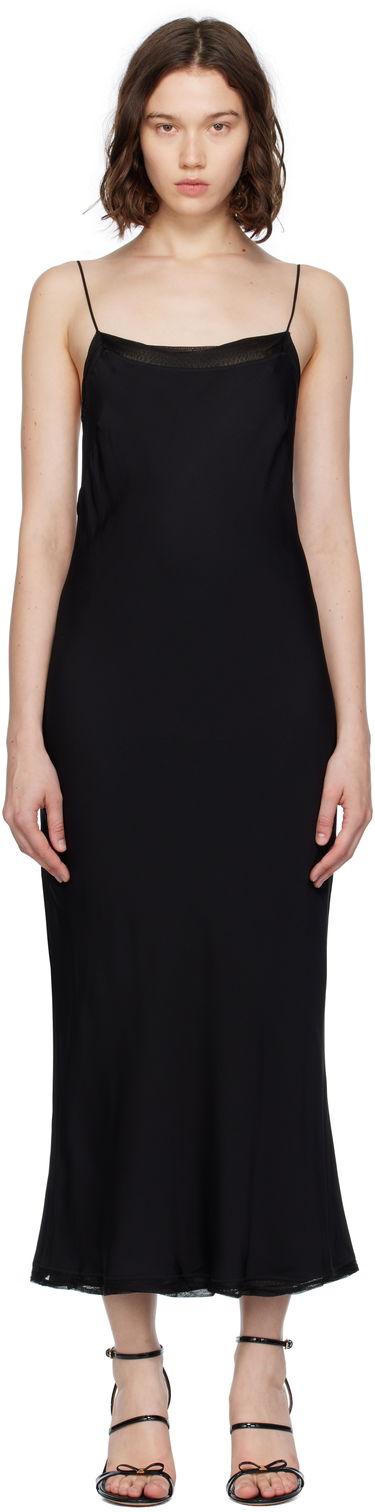 Pокля TOTEME TOTEME Satin Slip Midi Dress Черно | 252-WRD0186-FB0418, 0