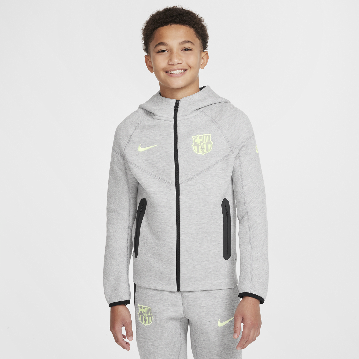 Суитчър Nike FC Barcelona Tech Fleece Full-Zip Hoodie Сиво | FN8500-065, 1