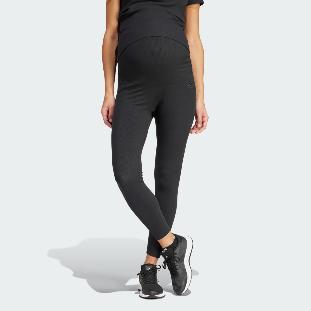 Клинове adidas Performance Sportswear Ribbed High-Waist 7/8 Leggings (Maternity) Черно | IP2286, 0
