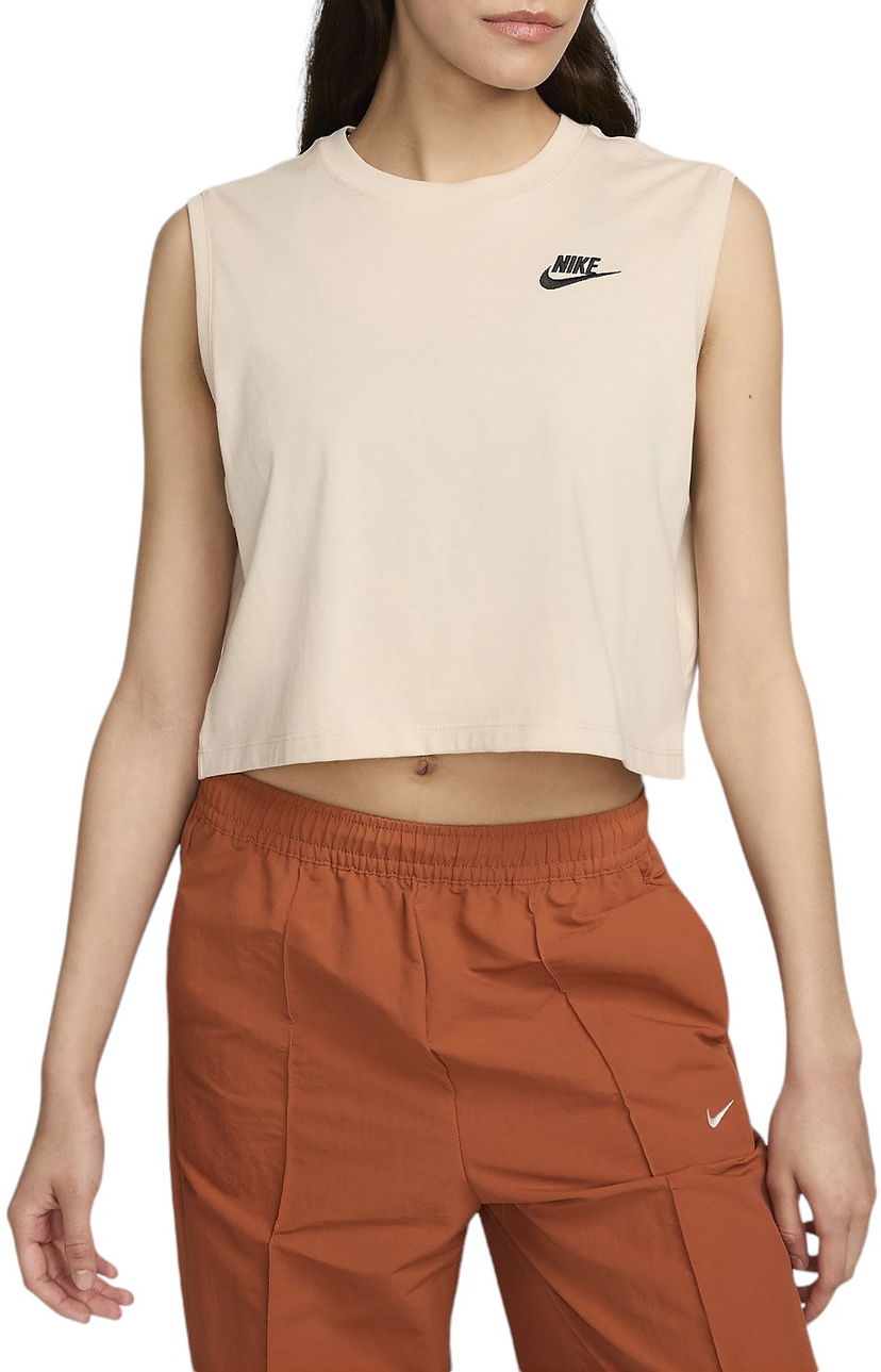 Съкратен топ Nike Sleeveless Cropped Top Бежово | fv5505-126