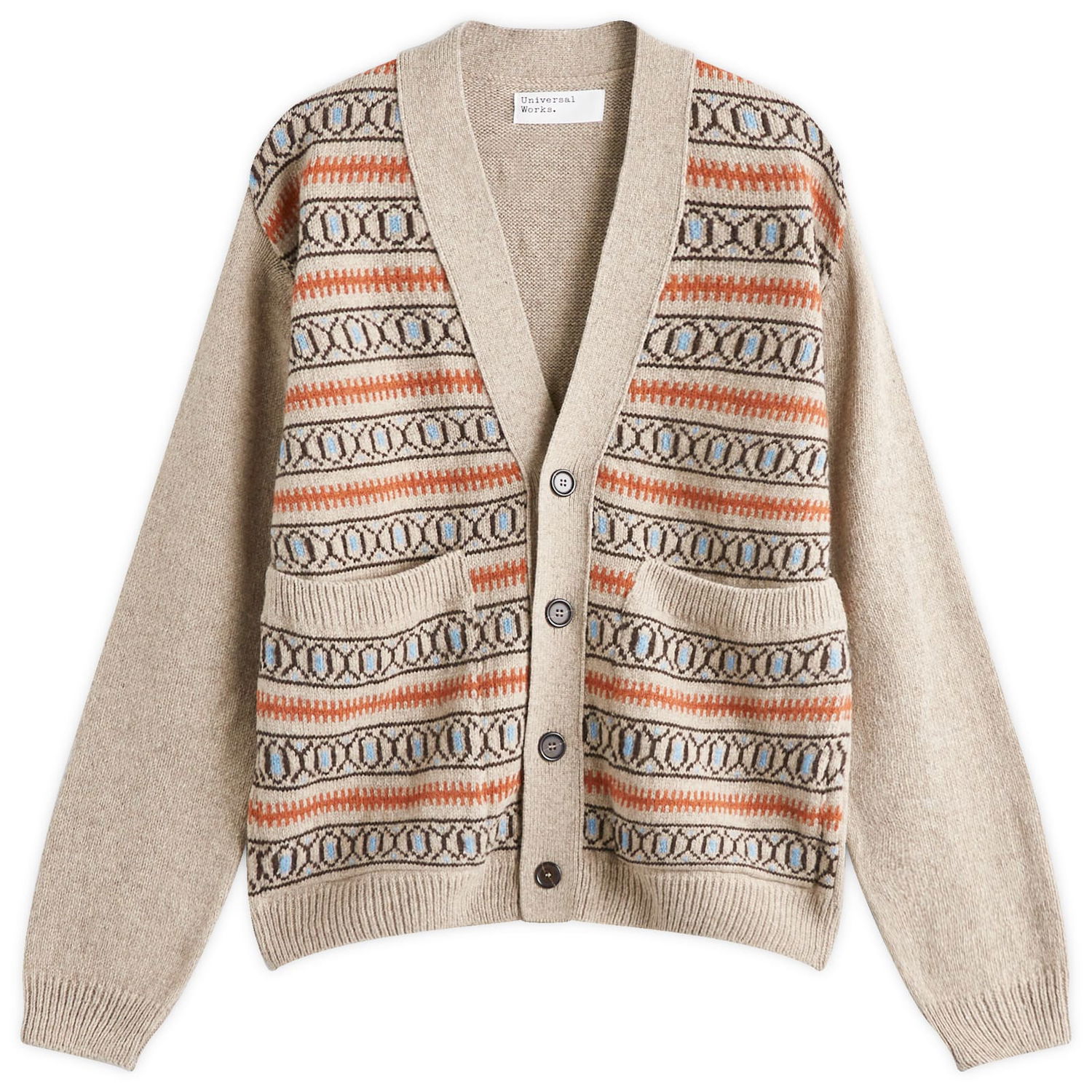 Пуловер Universal Works Langdale Knit Cardigan, Size Large Бежово | P31214-OAT, 1