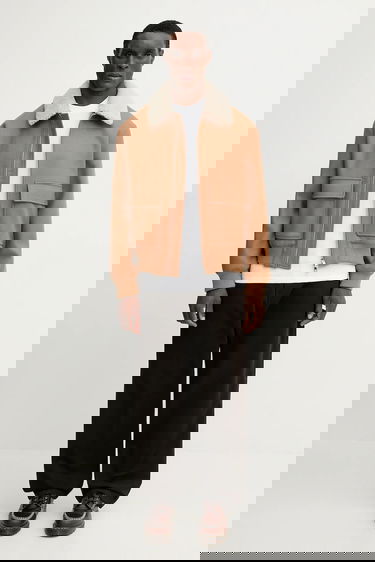 Яке бомбър MAISON KITSUNÉ Shearling Collar Jacket Кафяво | PM02140WM2030, 4