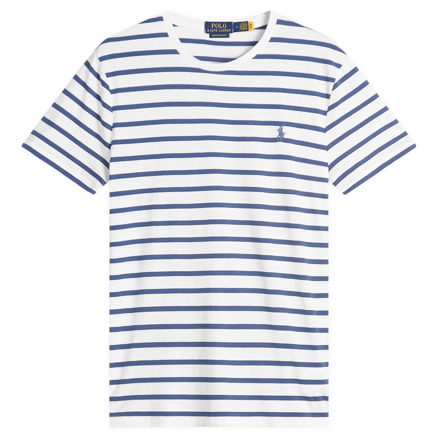 Тениска Polo by Ralph Lauren Stripe Custom Slim Fit T-Shirt Синьо | 710938134009-BLU, 1