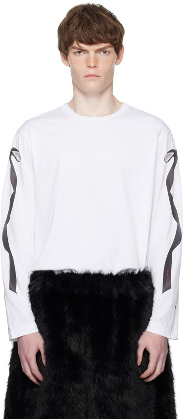 Тениска Simone Rocha Simone Rocha Ribbon Bow Tail Long Sleeve T-Shirt Бяло | 5194P54-M 0569, 0