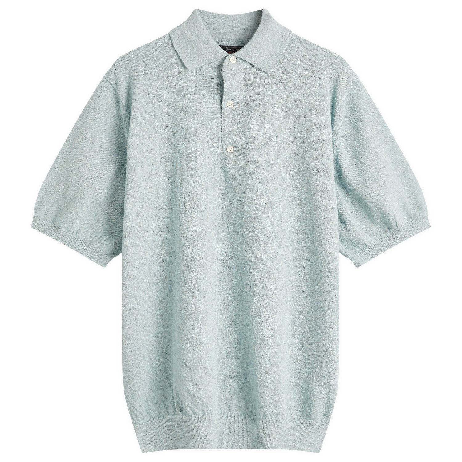 Поло тениска BEAMS Beams Plus Boucle Knit Polo Shirt, Size Large Синьо | 3802-0051-156-70, 1
