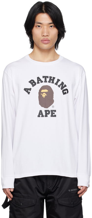 Тениска BAPE College T-Shirt Бяло | 001LTI801011M, 0
