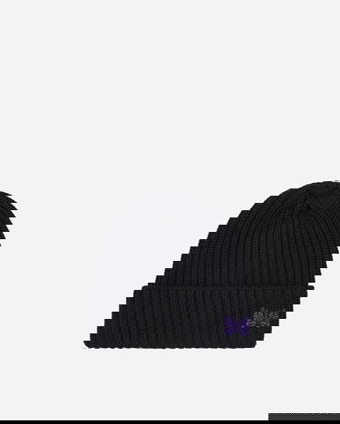 Шапка Needles Embroidered Logo Ribbed Beanie Черно | NS064 D, 0