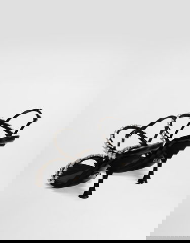 Кецове и обувки Dolce & Gabbana Dolce & Gabbana Rhinestone Chain Heeled Sandals Черно | CR1925AT3998S488, 2
