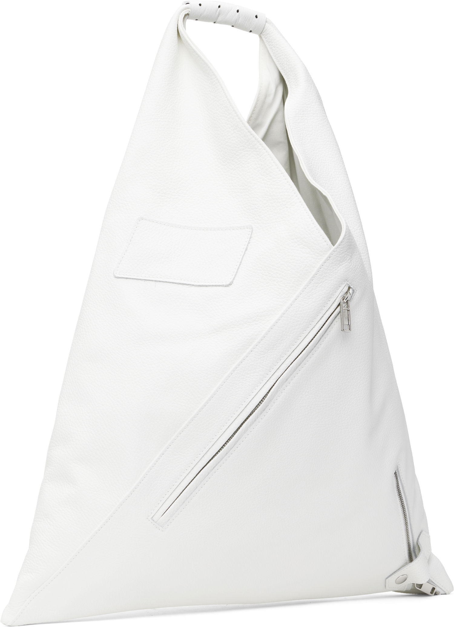 Дамска чанта Maison Margiela MM6 Maison Margiela Classic Medium Triangle Tote Bag Бяло | S54WD0039 P8429, 1