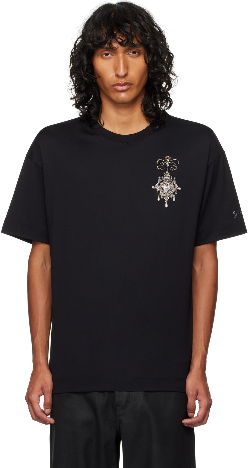 Тениска Givenchy Embroidered Chandelier & Pearls T-shirt Черно | BM71JA3YP6001