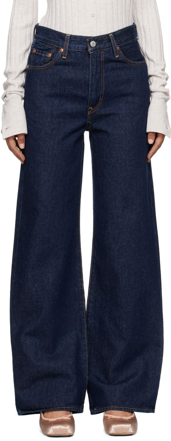 Дънки Levi's Ribcage Wide Leg Jeans Синьо | A6081-0019, 0