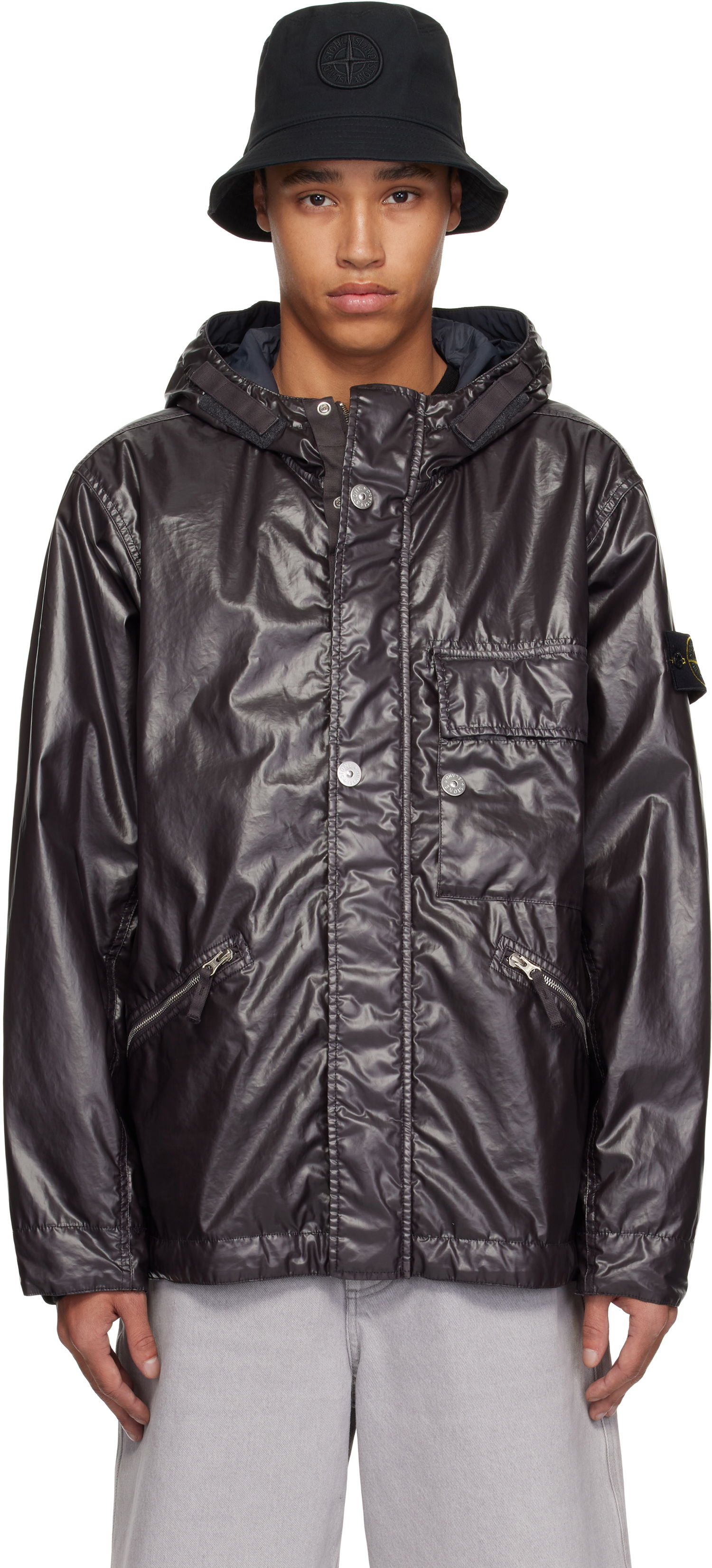 Ветровка Stone Island Stone Island Mussola Gommata-TC Hooded Jacket Сиво | K1S15 4100062 S0022, 0