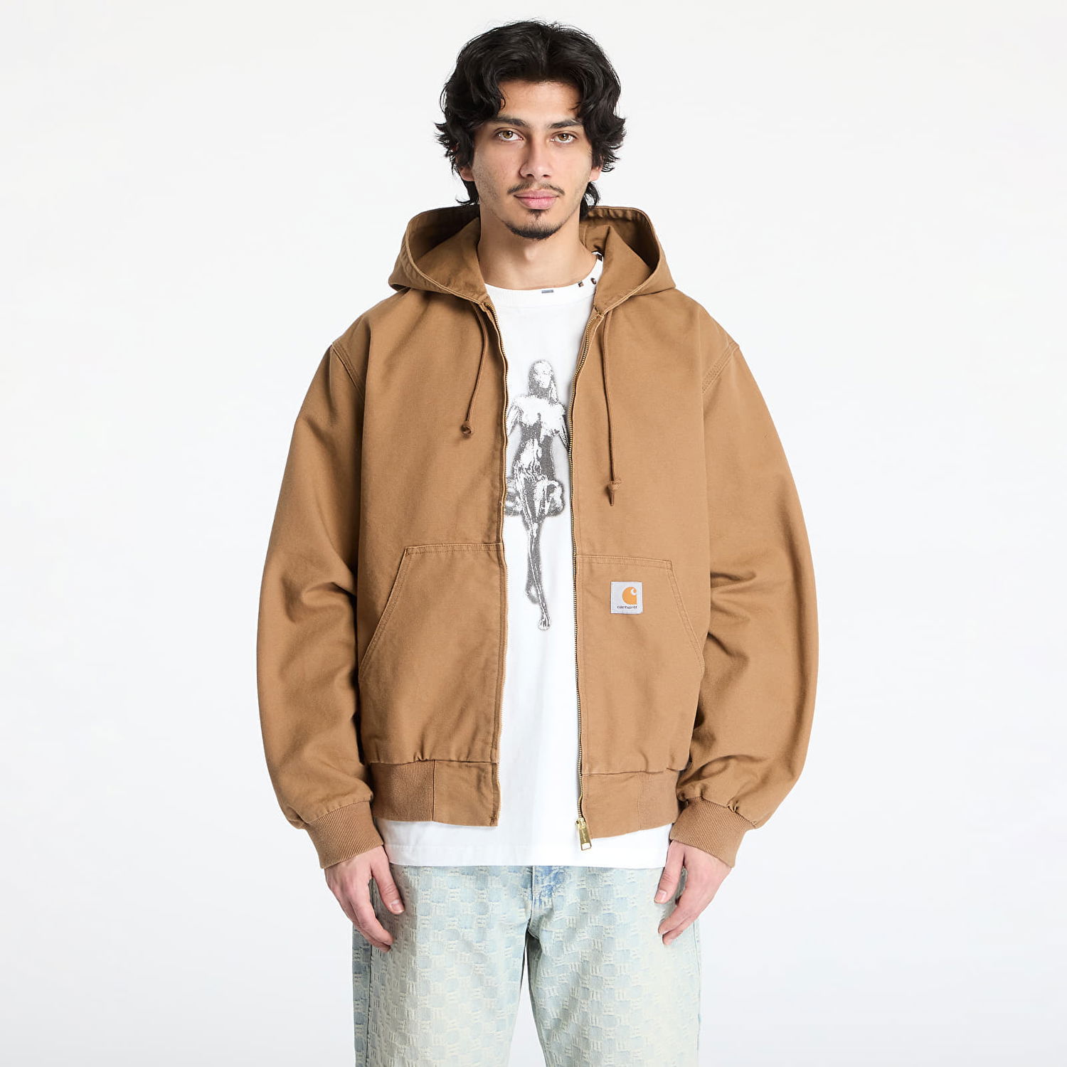 Яке Carhartt WIP OG Active Jacket UNISEX Hamilton Brown Rinsed Бежово | I034311.HZ02, 0