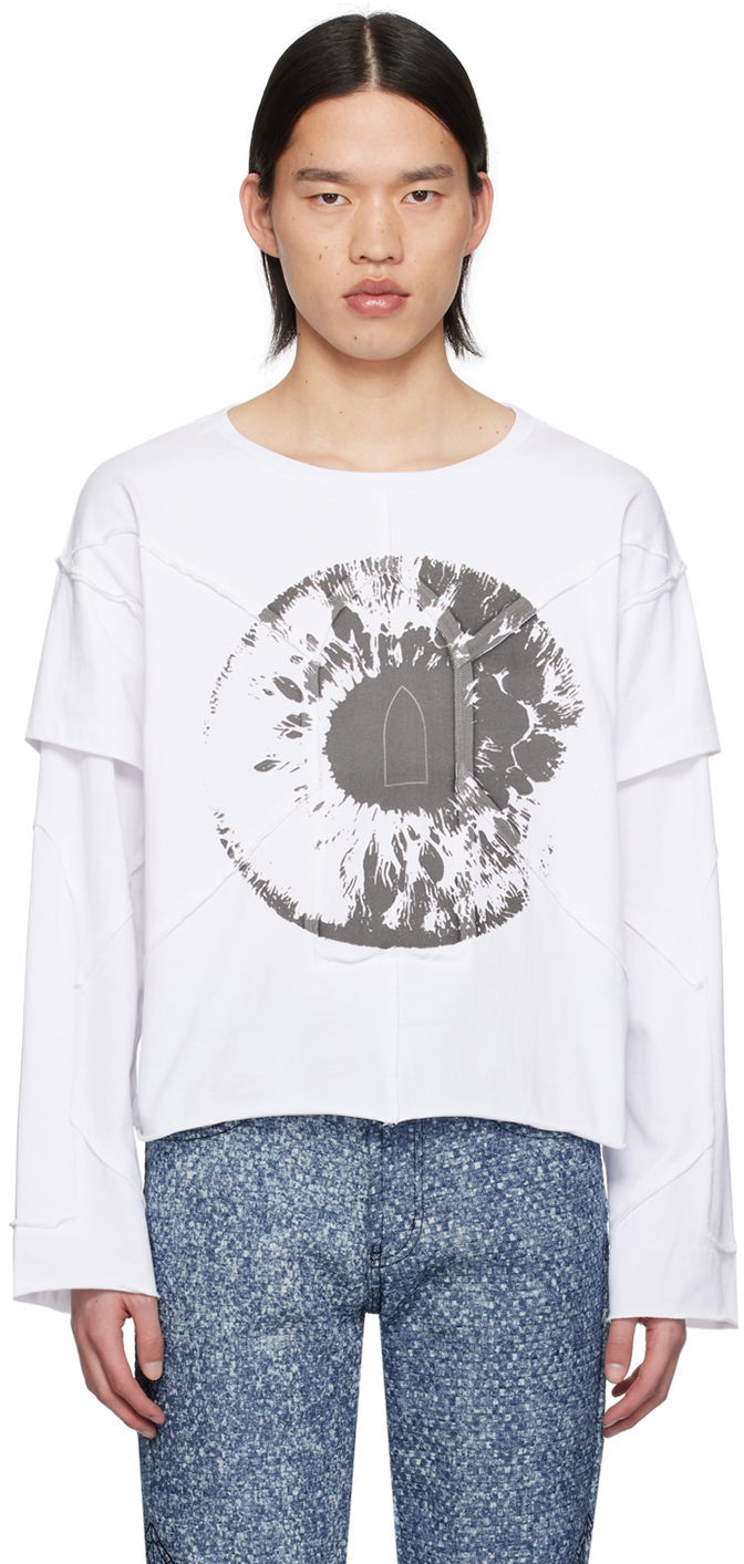 Тениска Who Decides War Eye Long Sleeve T-Shirt Бяло | 1110160001SS24, 0