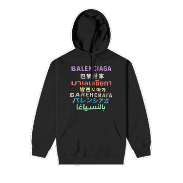 Суитчър Balenciaga Languages Popover Hoodie "Black/Multicolor" Черно | 570811 TJVI6 2771, 0