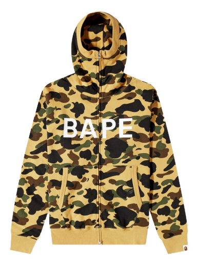 Суитчър BAPE 1St Camo Balaclava Full Zip Hoody Yellow Жълто | 001ZPJ301012M-YLW