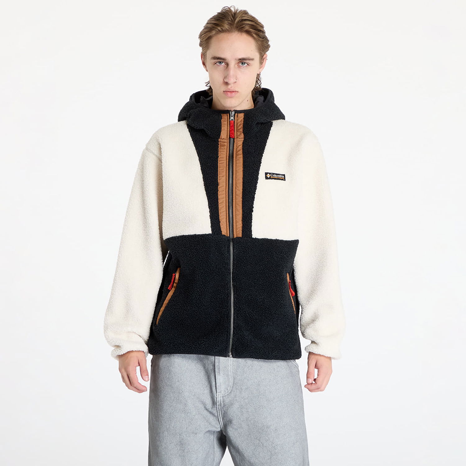 Суитчър Columbia Sweatshirt Backbowl™ II Remastered Full Zip Hoodie Chalk/ Black M Бежово | 2090801191, 0