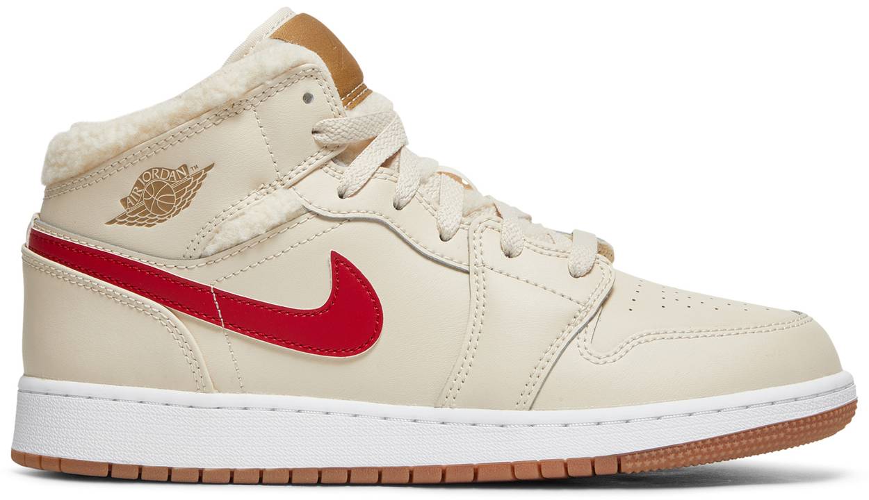 Кецове и обувки Jordan Air Jordan 1 Mid Utility "Fleece" GS Бежово | DO2207-264, 0