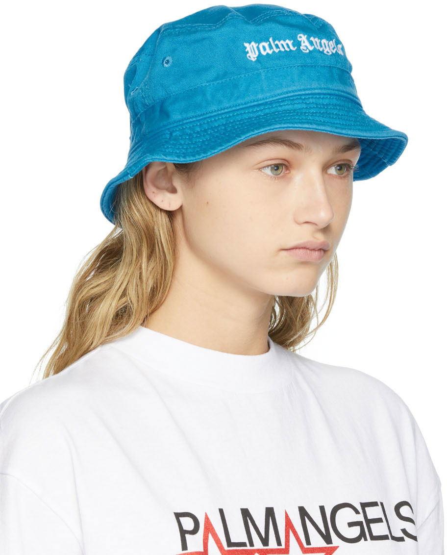 Шапка Palm Angels Palm Angels Logo Bucket Hat Синьо | PWLA005F21FAB0024501, 1