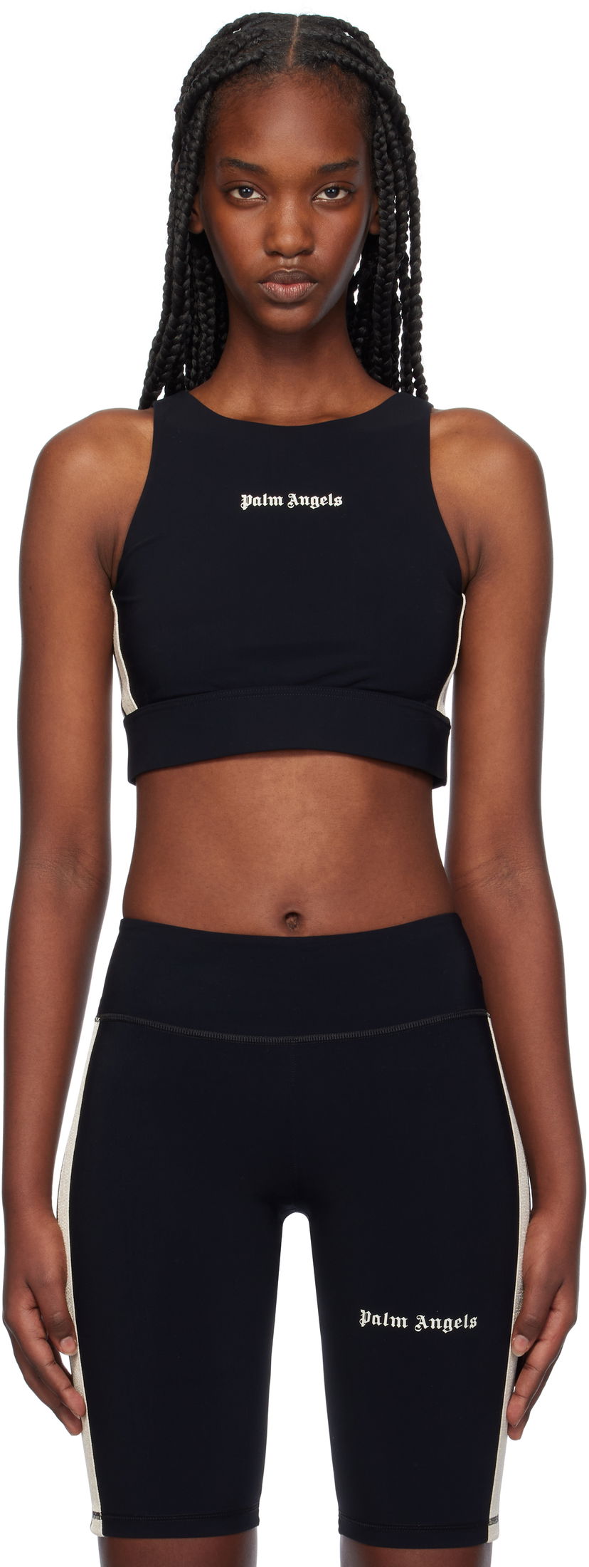 Сутиен Palm Angels Training Crop Sport Top Черно | PWVO001C99FAB0031003