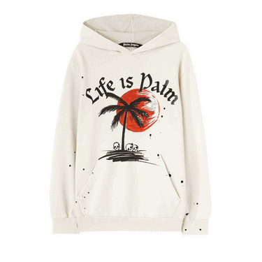 Суитчър Palm Angels GD Sunset Palm Hoodie Бяло | PMBB117F22FLE0050310, 0