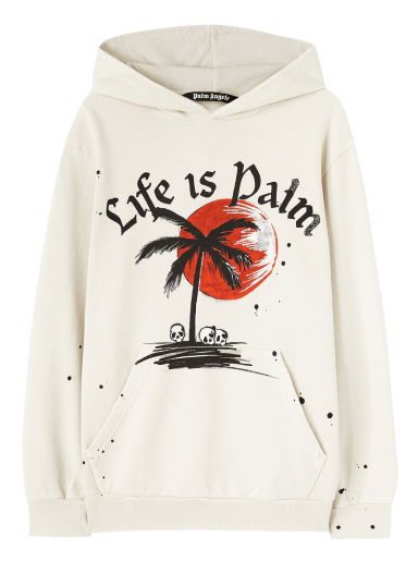 Суитчър Palm Angels GD Sunset Palm Hoodie Бяло | PMBB117F22FLE0050310