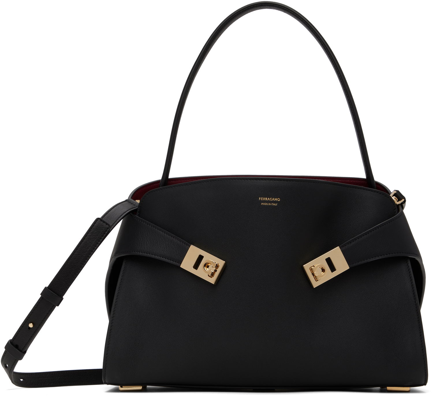 Чанта през рамо FERRAGAMO Ferragamo Hug Soft Bicolor M Shoulder Bag Черно | 781694, 0